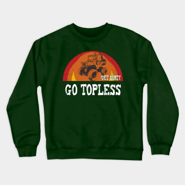 Go Topless Retro Off Road Crewneck Sweatshirt by outrigger